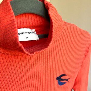 Bobo Choses Adult Ribbed Turtleneck - Coral